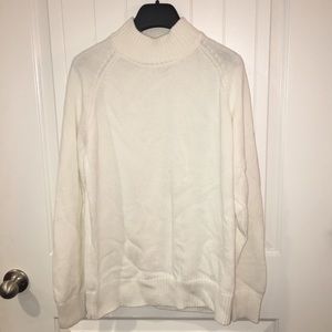 Jeanne Pierre Mock Neck Knit Sweater | Size XL | 100% Cotton
